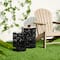 Glitzhome&#xAE; Black Floral Motif Hexagonal Garden Stool Set